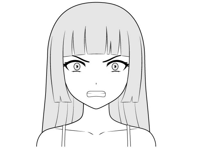 Cách vẽ nhân vật anime nữ phản diện đang tức giận